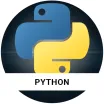 Python logo in a circle 