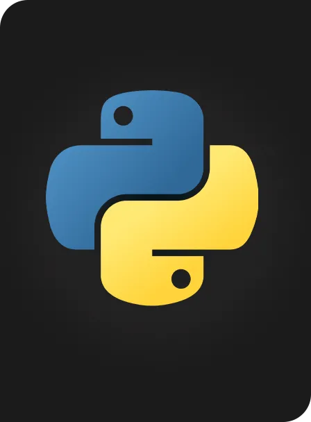 Python logo on black background