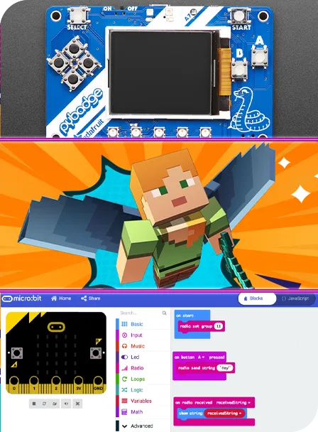 Minitendo Minecraft Microbit coding imagery