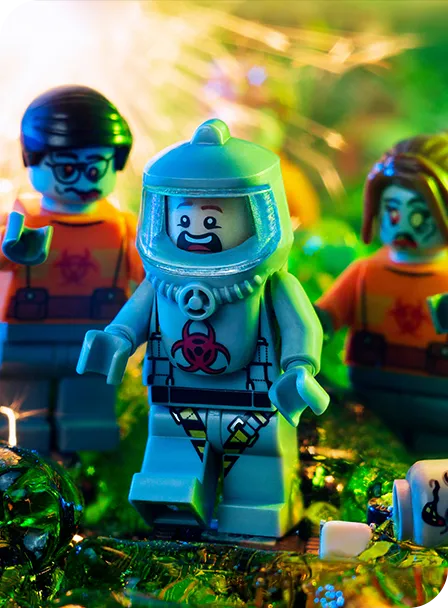 Stop motion characters used in program lego colourful survival mode