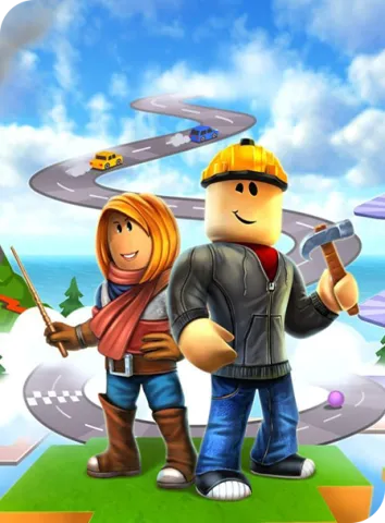roblox characters in front of a blue sky