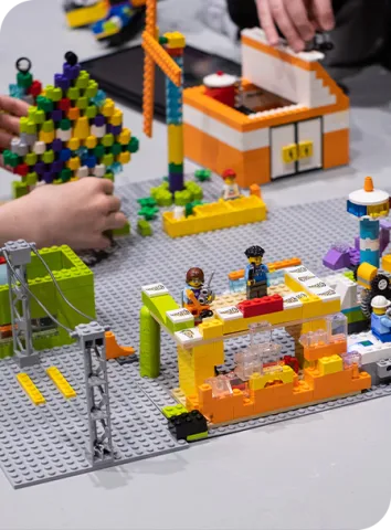 Stop motion characters used in program lego colourful